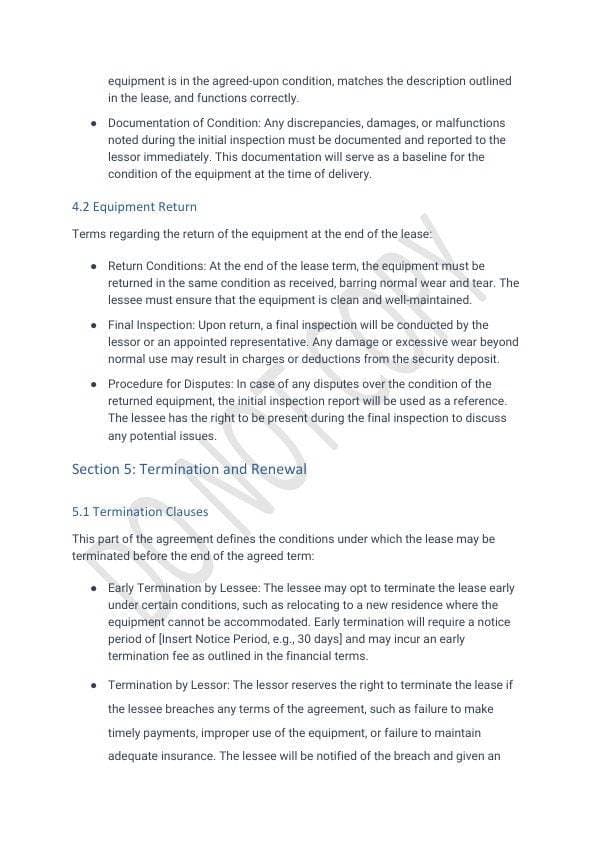Fitness Equipment Lease Agreement Template for Airbnb & STR Hosts view 7