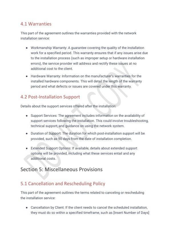 Home Network Installation Contract Template for Airbnb & STR Hosts view 4