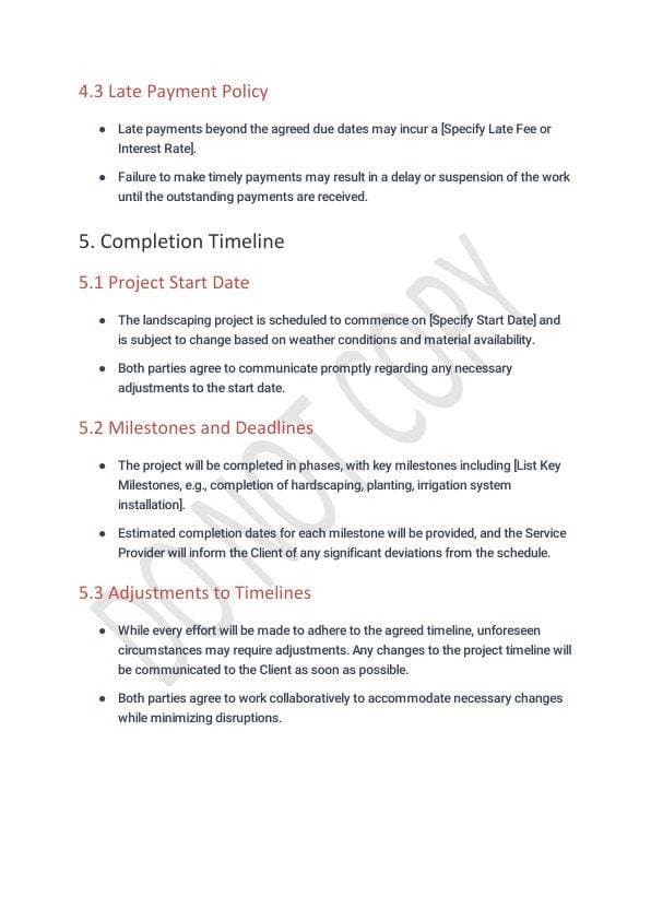 Landscaping Project Contract Template for Airbnb & STR Hosts view 2