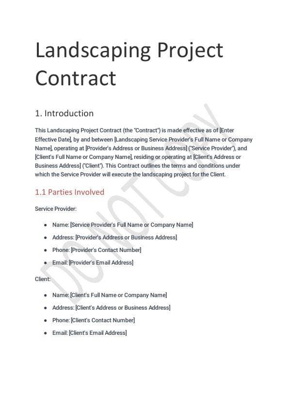 Landscaping Project Contract Template for Airbnb & STR Hosts view 3