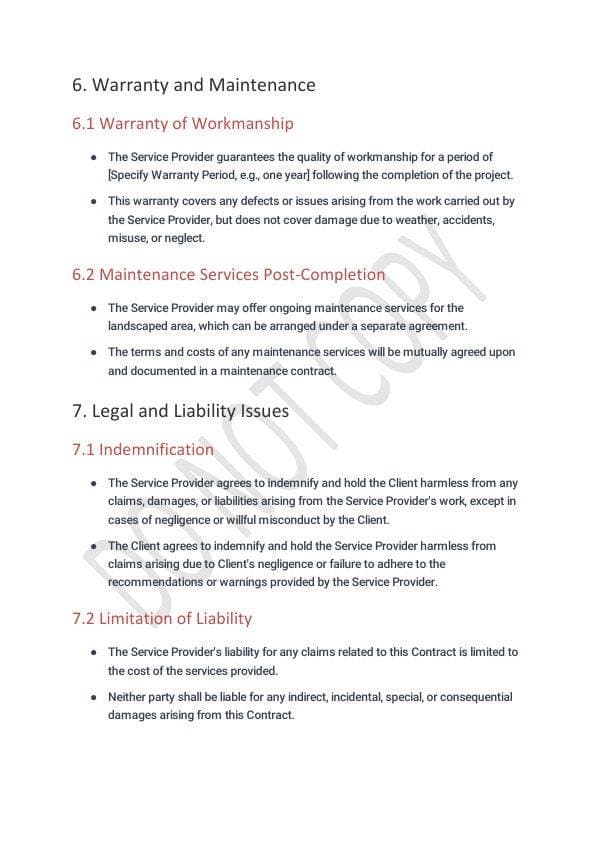 Landscaping Project Contract Template for Airbnb & STR Hosts view 5