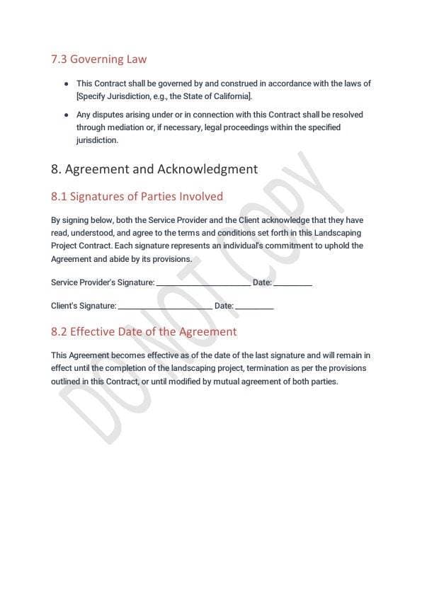 Landscaping Project Contract Template for Airbnb & STR Hosts view 6