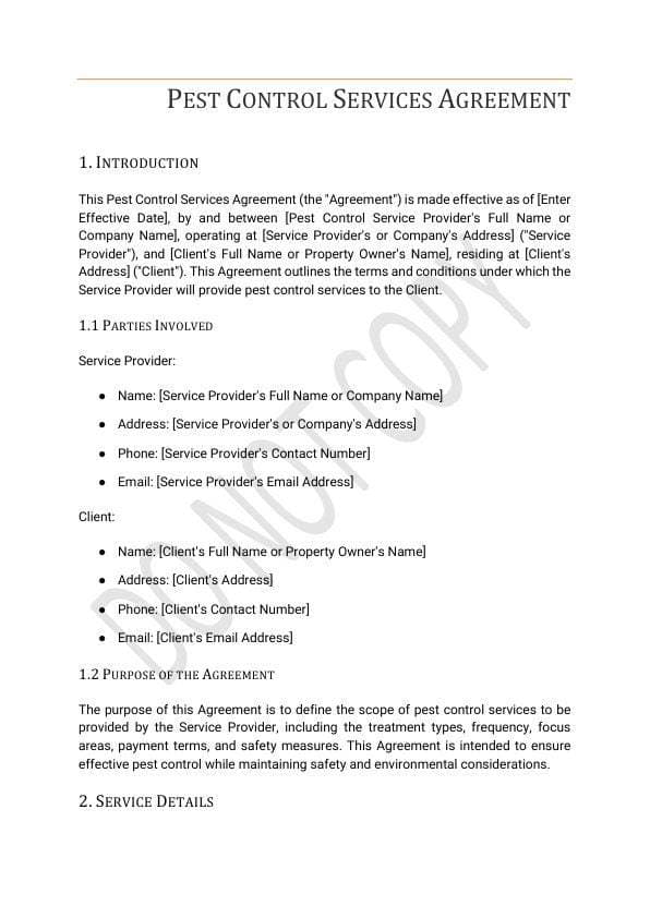 Pest Control Contract Template for Airbnb & STR Hosts view 3