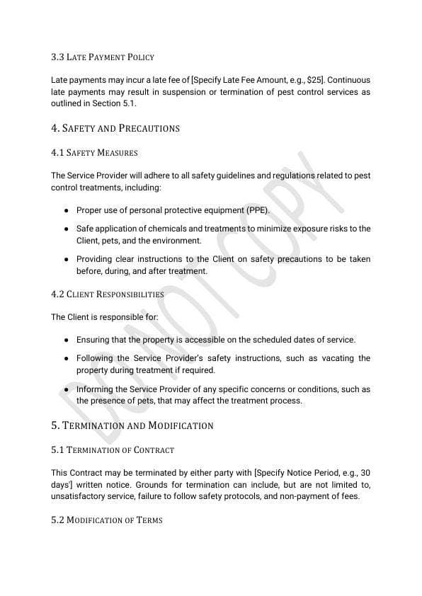 Pest Control Contract Template for Airbnb & STR Hosts view 4