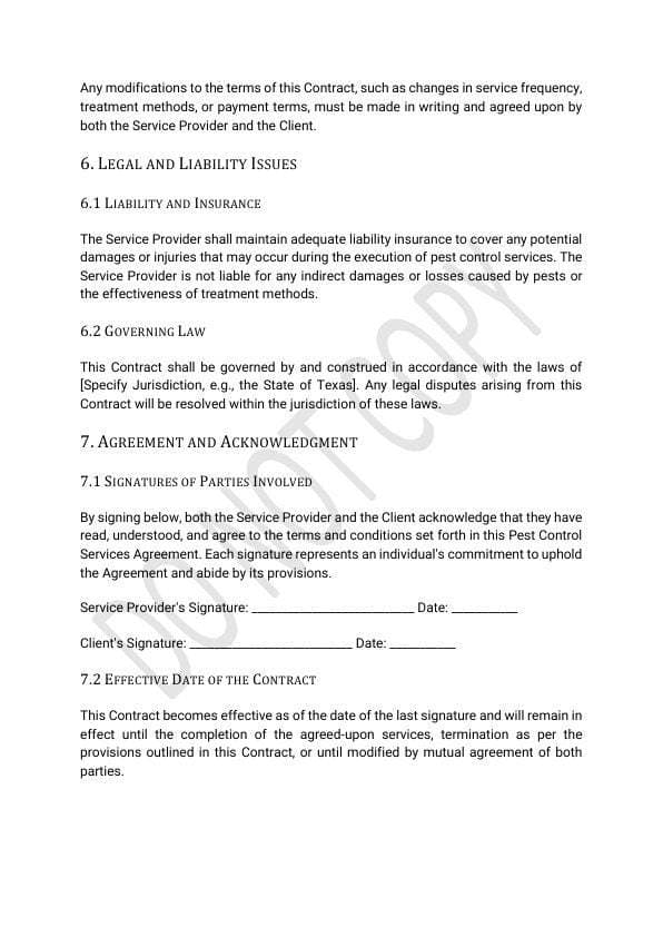 Pest Control Contract Template for Airbnb & STR Hosts view 5