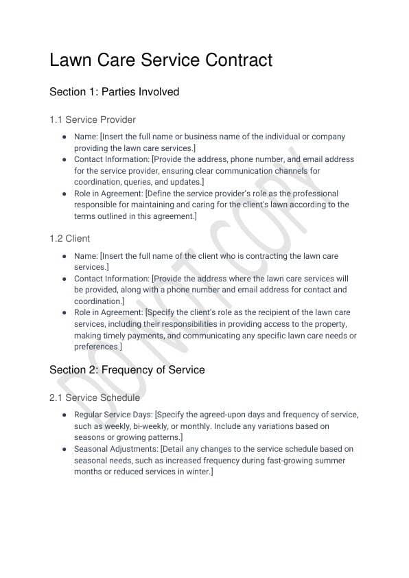 Lawn Care Contract Template for Airbnb & STR Hosts view 2
