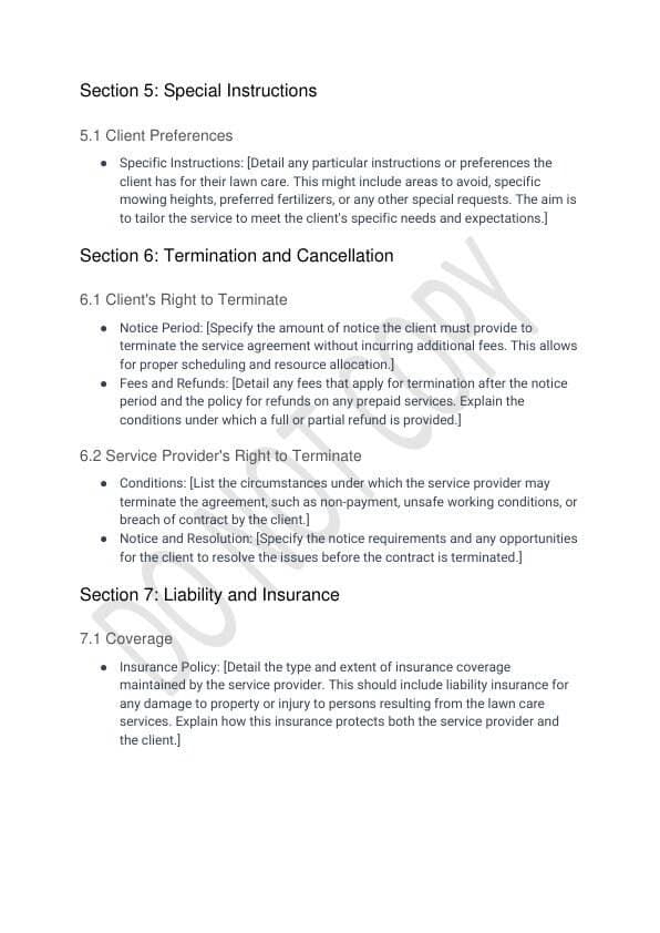 Lawn Care Contract Template for Airbnb & STR Hosts view 4
