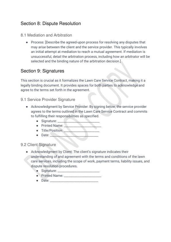 Lawn Care Contract Template for Airbnb & STR Hosts view 5