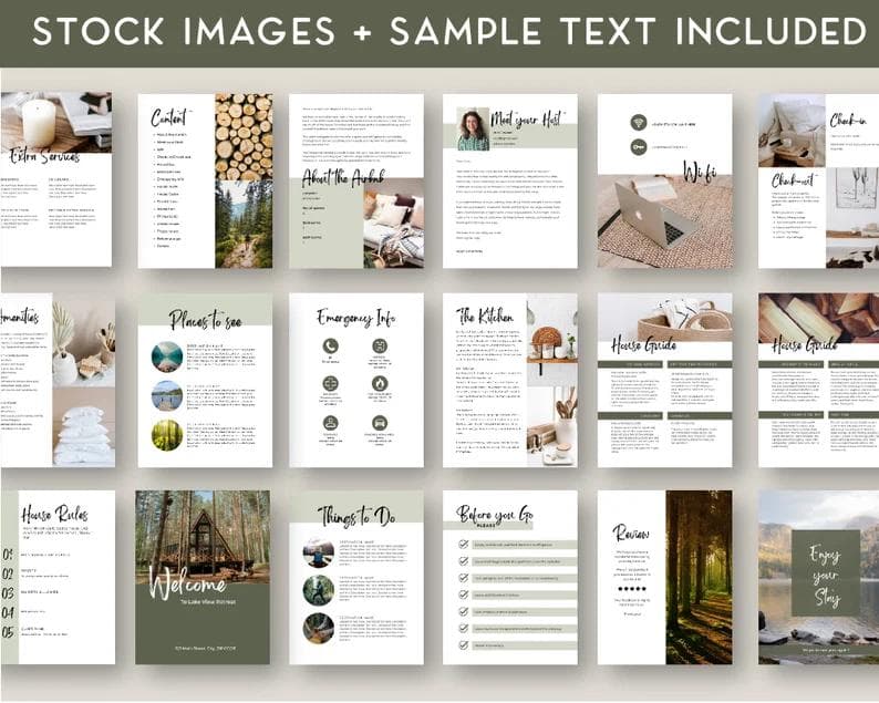 Rustic Airbnb Welcome Guide Template (Canva) view 2