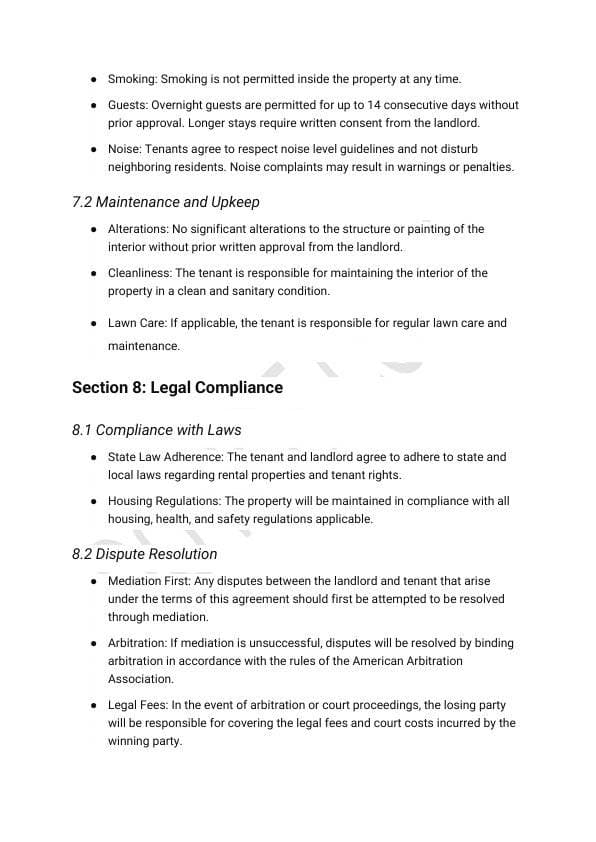 Simple Lease Agreement Template for Property Owners & Hosts view 5
