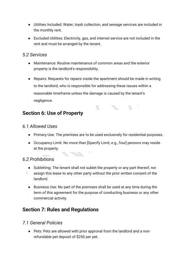 Simple Lease Agreement Template for Property Owners & Hosts view 6