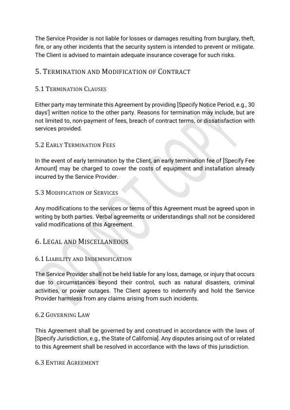 Home Security Service Agreement Template for Airbnb & STR Hosts view 5