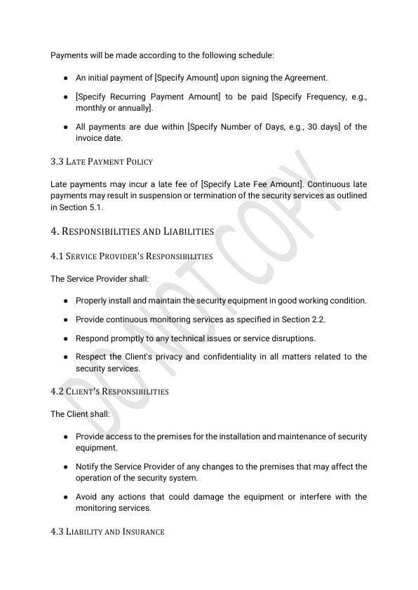 Home Security Service Agreement Template for Airbnb & STR Hosts view 6