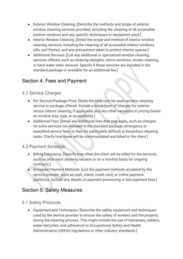 Window Cleaning Contract Template for Airbnb & STR Hosts view 2