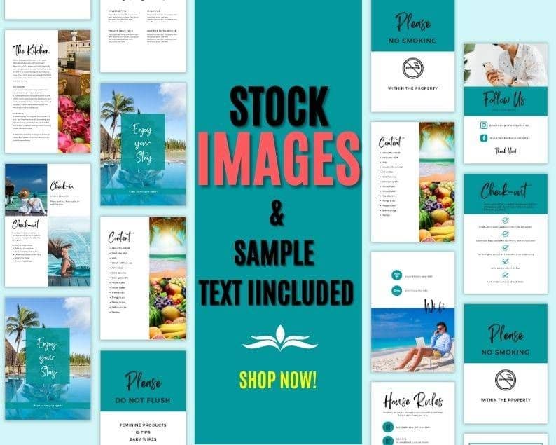 Tropical Airbnb Welcome Guide Template (Canva) view 4