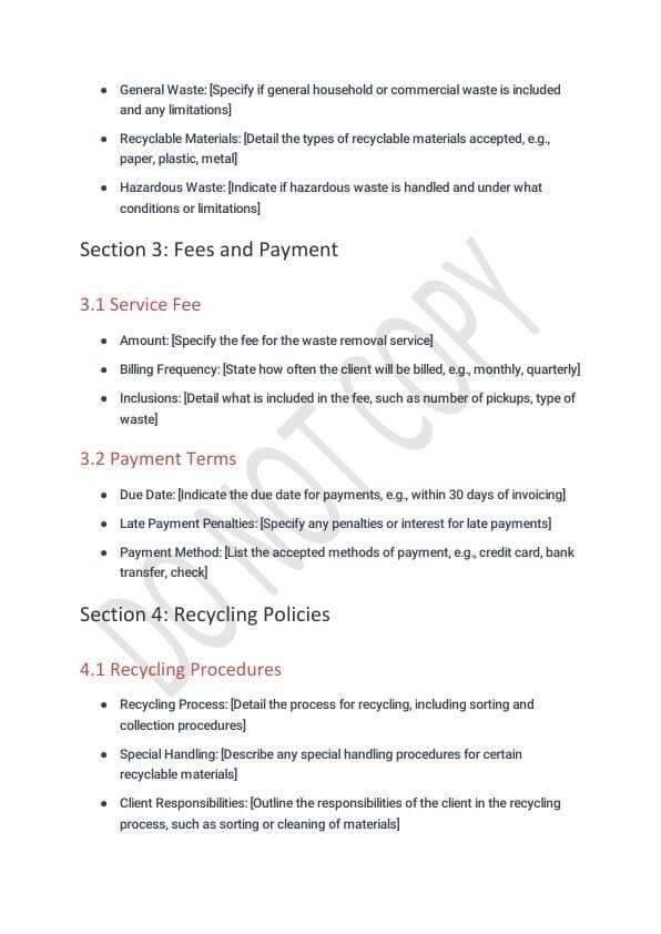 Waste Removal Contract Template for Airbnb & STR Hosts view 4