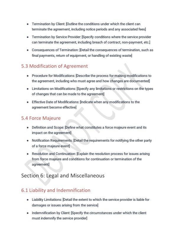 Waste Removal Contract Template for Airbnb & STR Hosts view 7