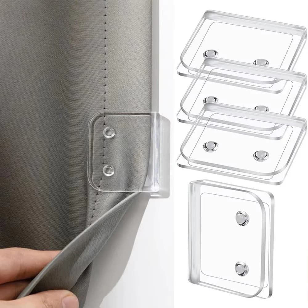 Non-Punching Shower Curtain Clamps for Airbnb Bathroom | 4PCS Set