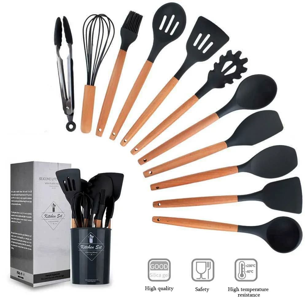 12PCS Silicone Kitchenware Set for Airbnb or STR Kitchen Essentials