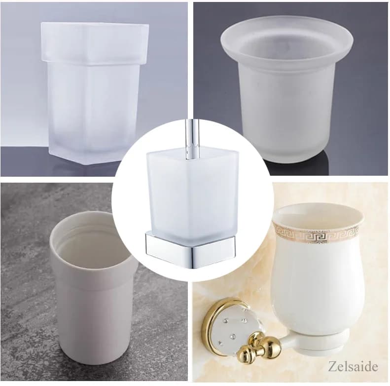 Frosted Glass Bathroom Accessories Set for Airbnb Bathrooms