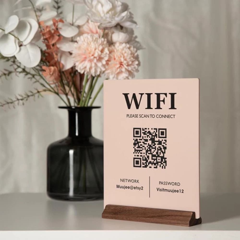 Welcome WiFi Password Wood Sign for Airbnb Guest Arrival