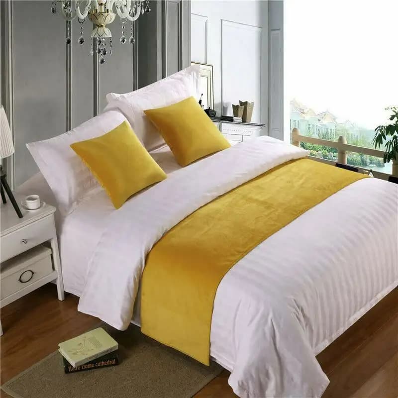 Luxury Velvet Bed Runner & Pillowcase for Airbnb Bedroom Decor