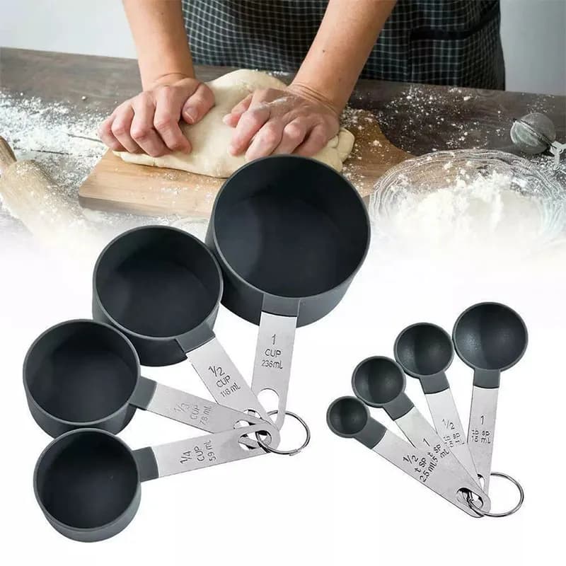 8PCS Measuring Cup & Spoon Set for Airbnb Kitchen Essentials