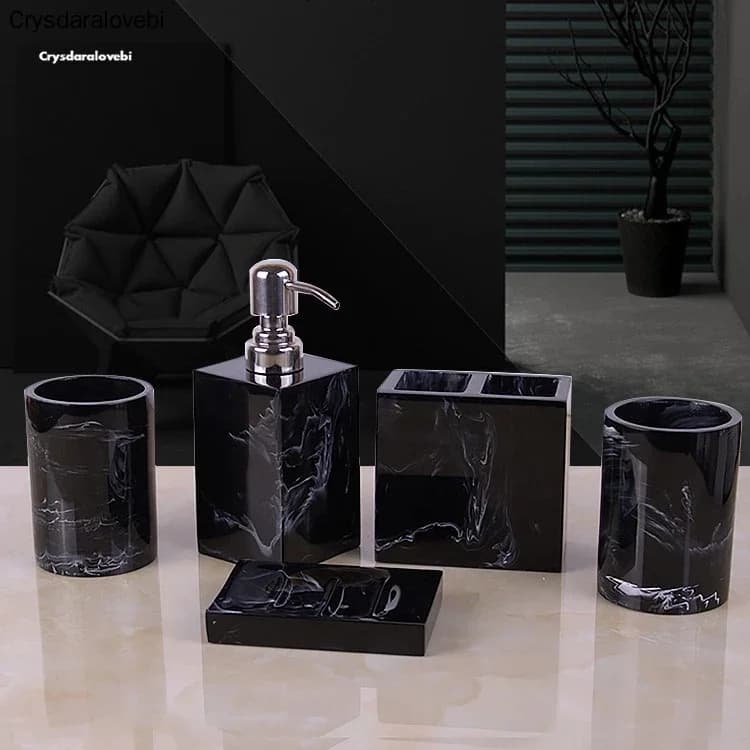 Microcement Bathroom Accessory Set for Airbnb Bathrooms
