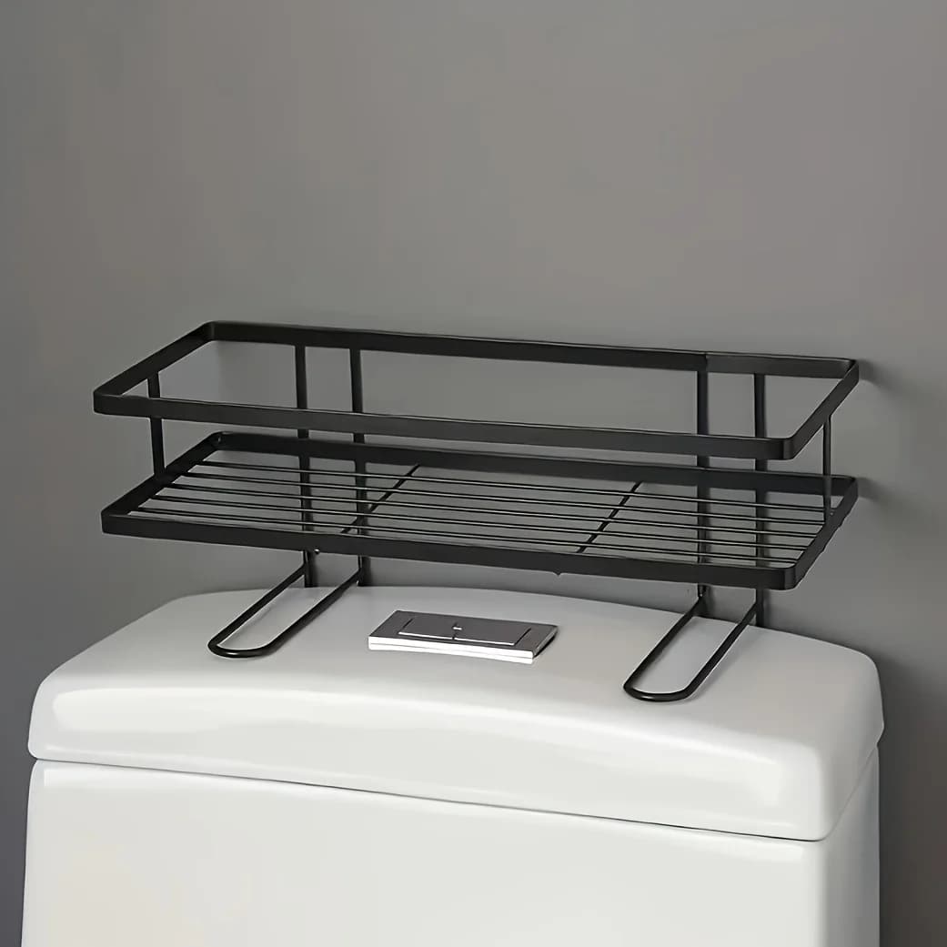Non Perforated Toilet Storage Rack for Airbnb Bathroom Organization