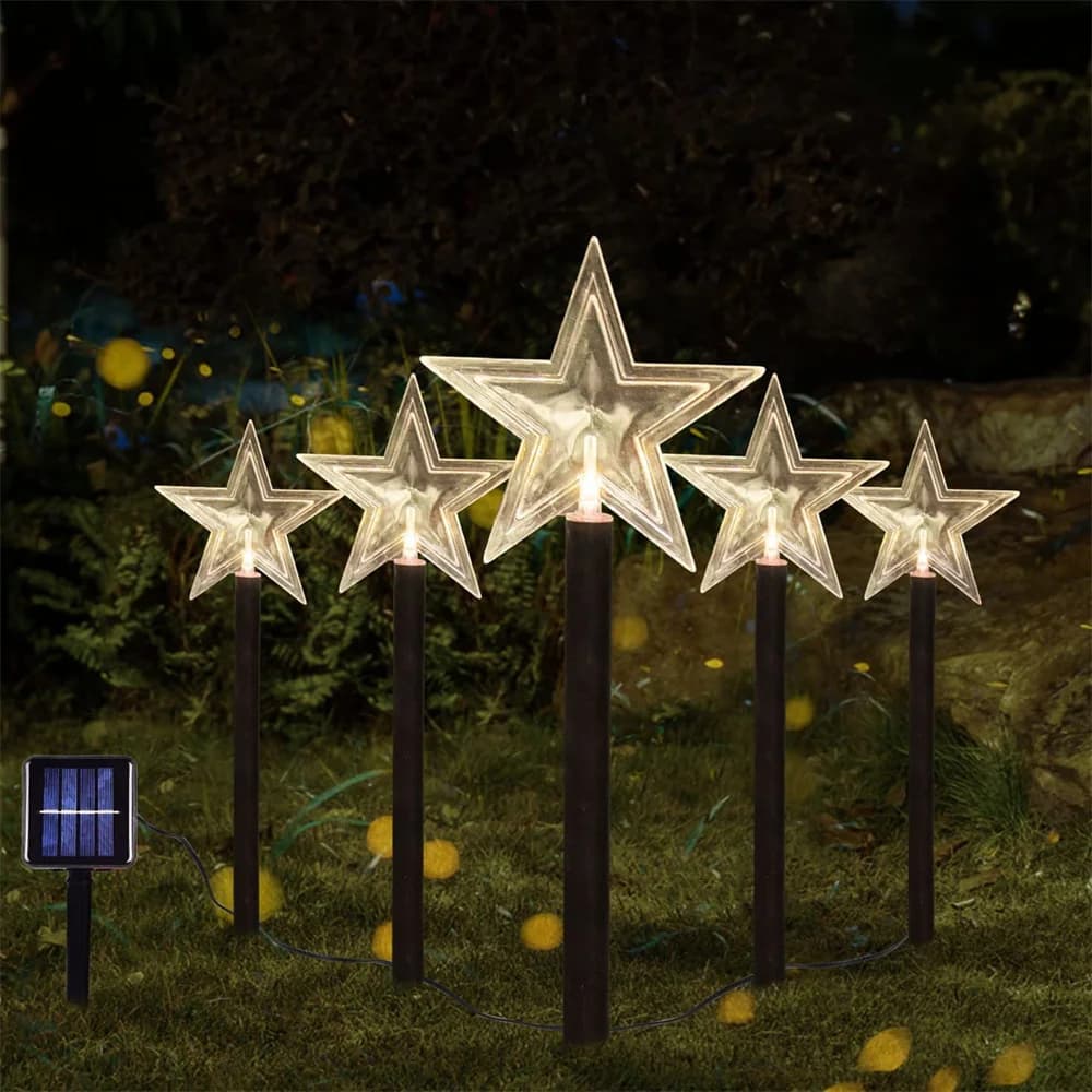 Solar Pathway Stake Lights for Airbnb Outdoor Spaces (4-Pack)