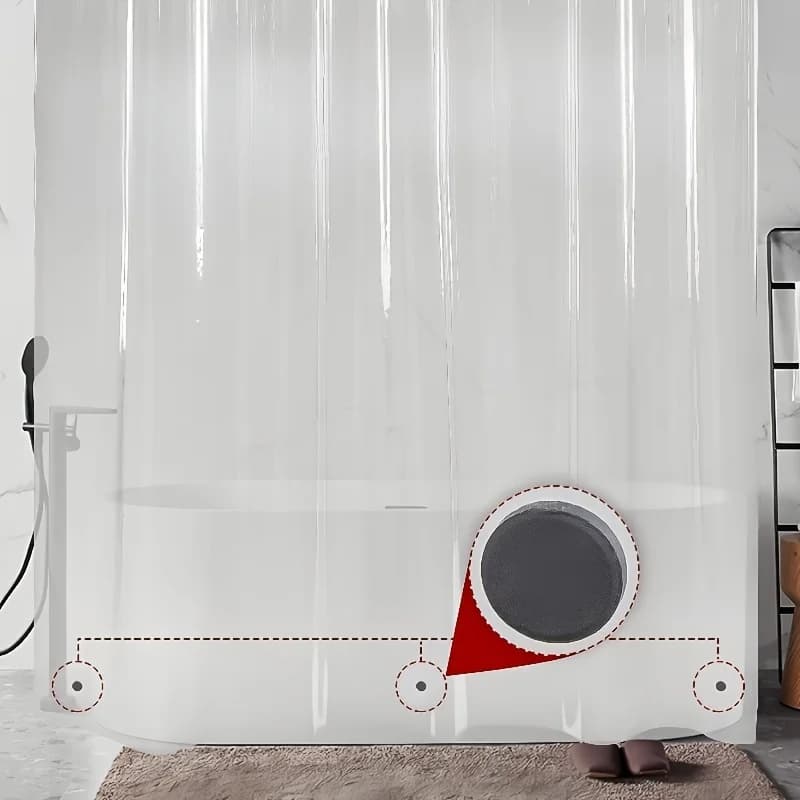 Transparent Shower Curtain for Airbnb Bathroom | Mildew-Resistant, Easy Clean