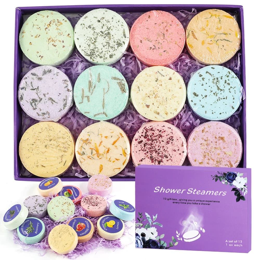 Aromatherapy Shower Steamers for Airbnb Bathroom | 12 Pack Spa Bombs