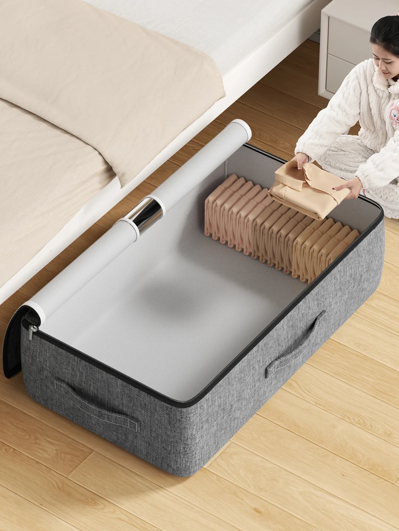 Extra-Large Underbed Storage Bag for Airbnb Bedroom Organization