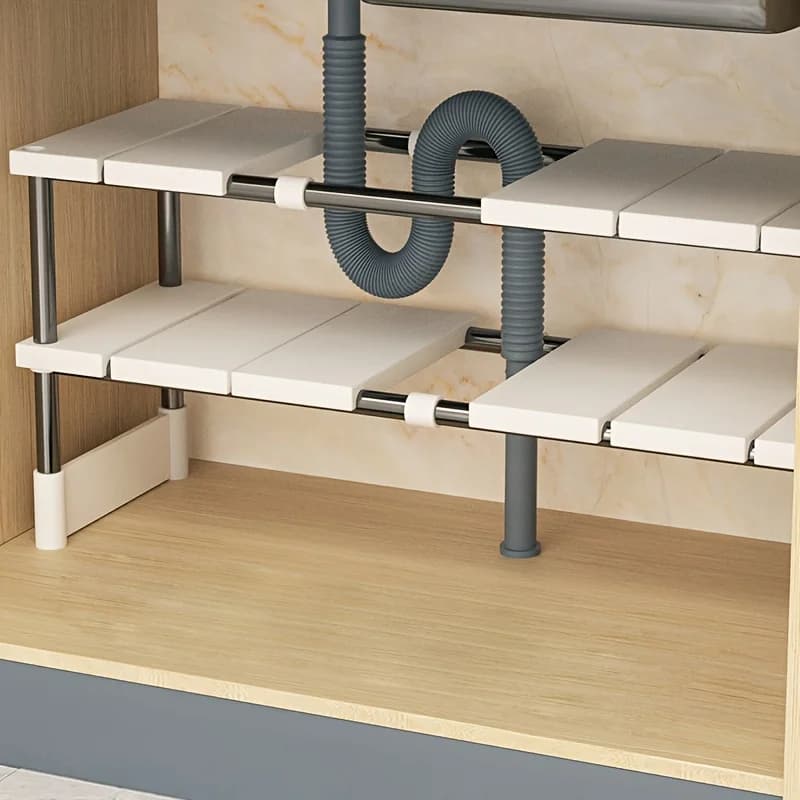 Adjustable Under Sink Storage Rack for Airbnb & STR Hosts