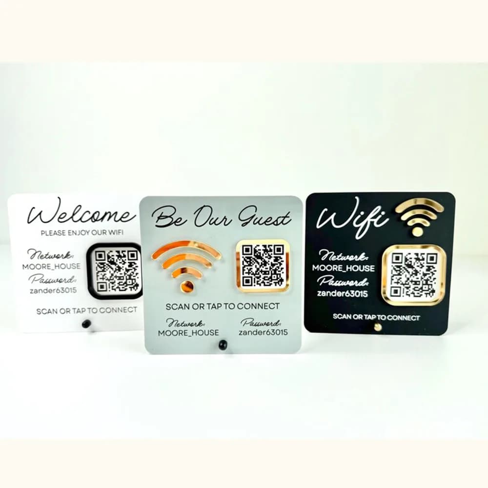 Welcome WiFi Password Display Sign for Airbnb Hosts
