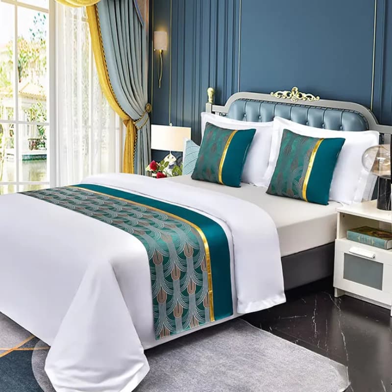 Luxury Embroidery Bed Runner for Airbnb Bedroom Decor | STR Hosts