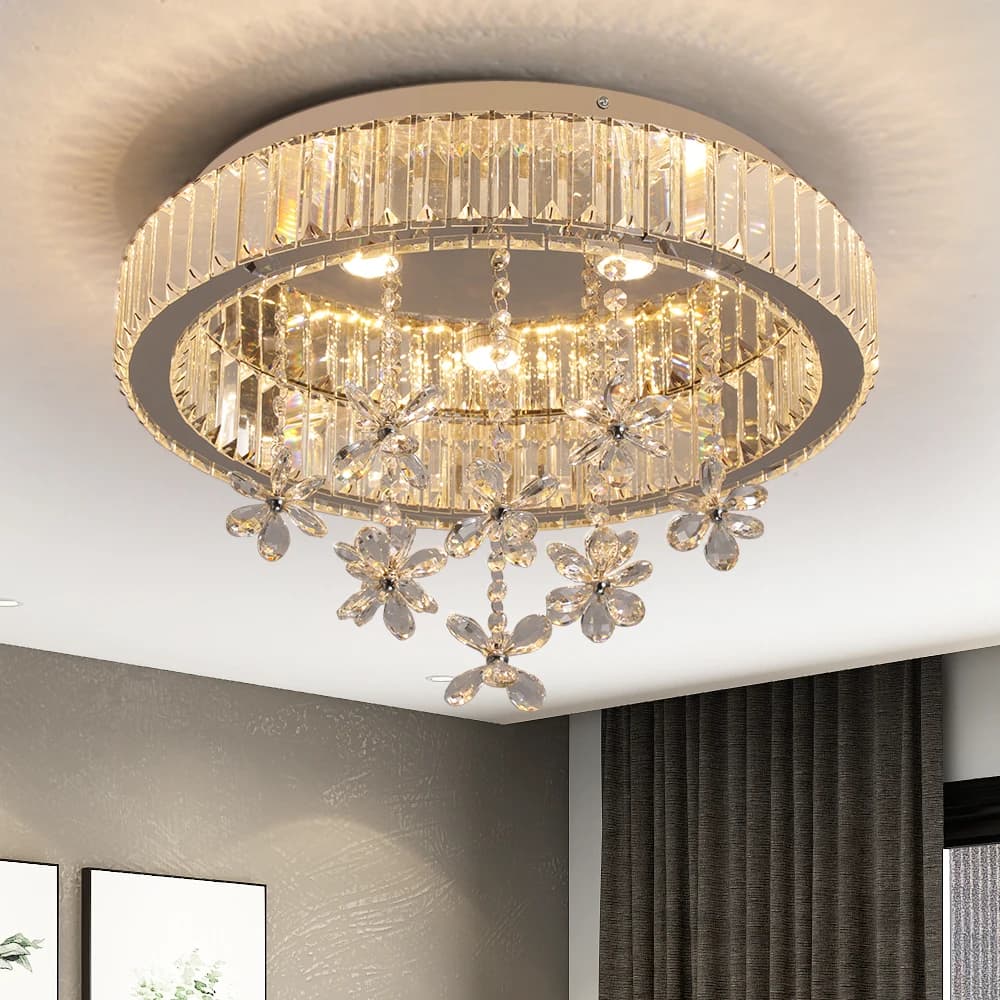 Crystal LED Ceiling Lamp for Airbnb Decor | Modern Chandelier