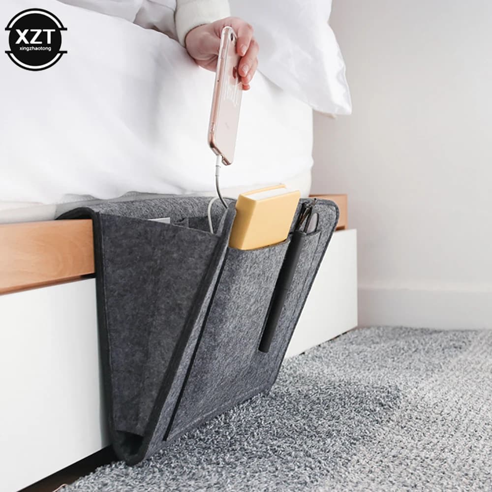 Felt Bedside Storage Organizer for Airbnb Bedroom Hosts
