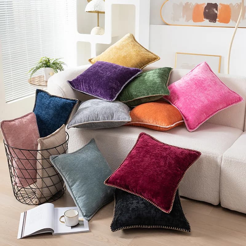 Chenille Yarn Soft Pillow Cover for Airbnb Bedroom Decor