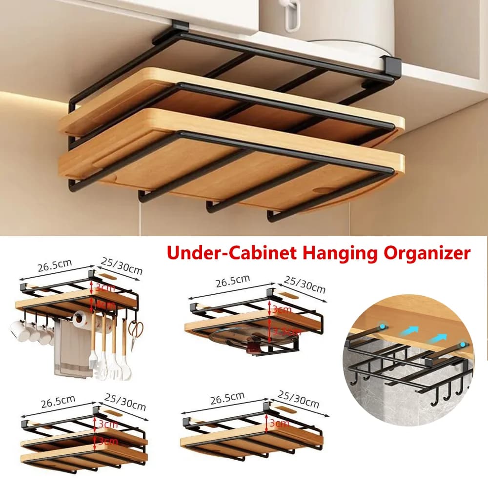Kitchen Hanging Organizer Rack for Airbnb Storage Needs