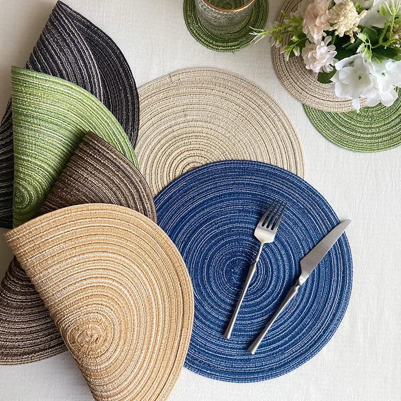 Nordic Cotton Yarn Placemats for Airbnb Kitchen | Heat Resistant Coaster