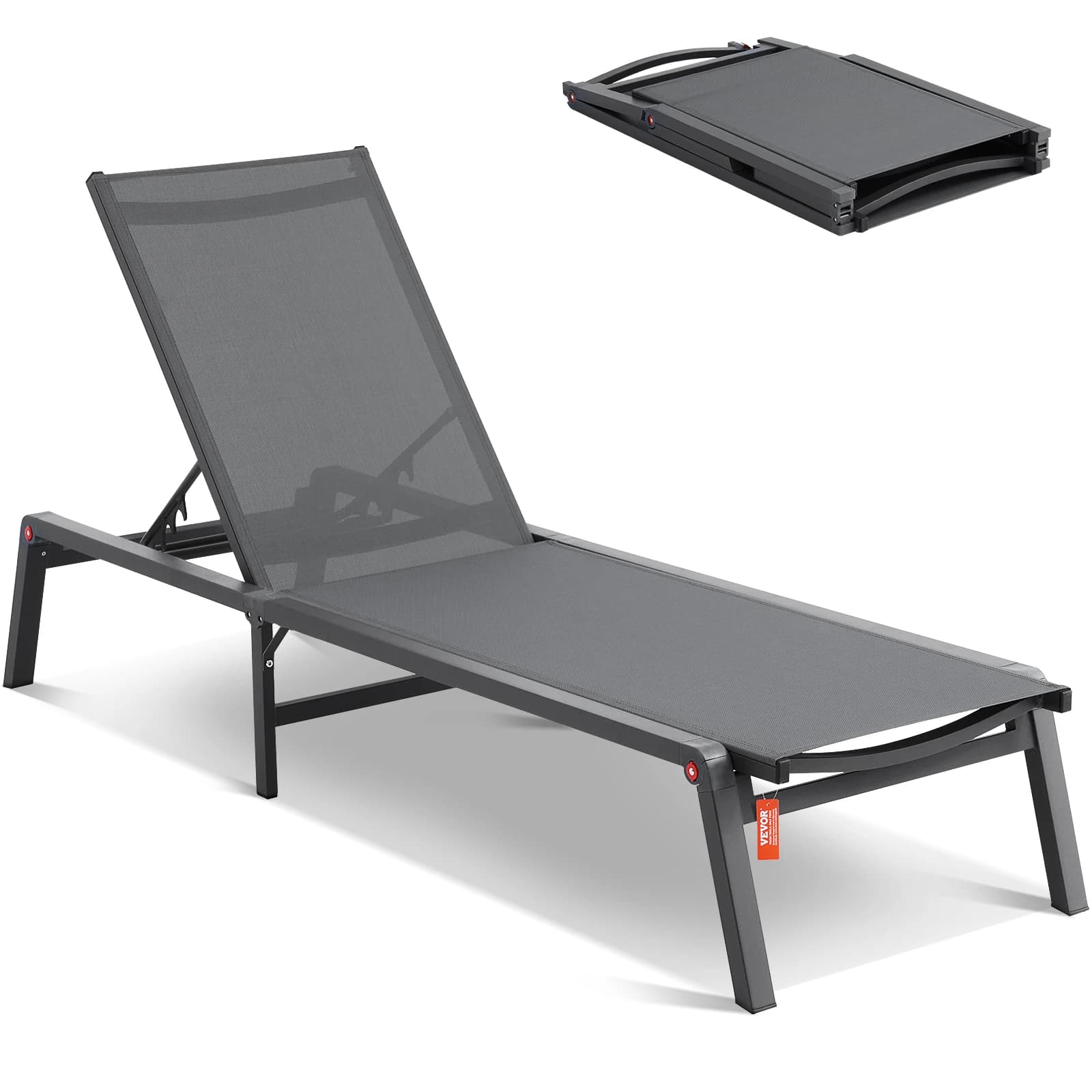 Aluminum Chaise Lounge Chair for Airbnb Outdoor Spaces | Patio Recliner