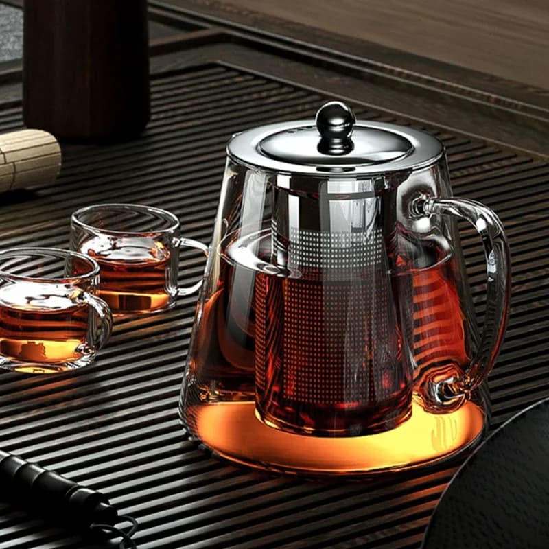 Heat Resistant Glass Teapot Set for Airbnb Kitchen Essentials