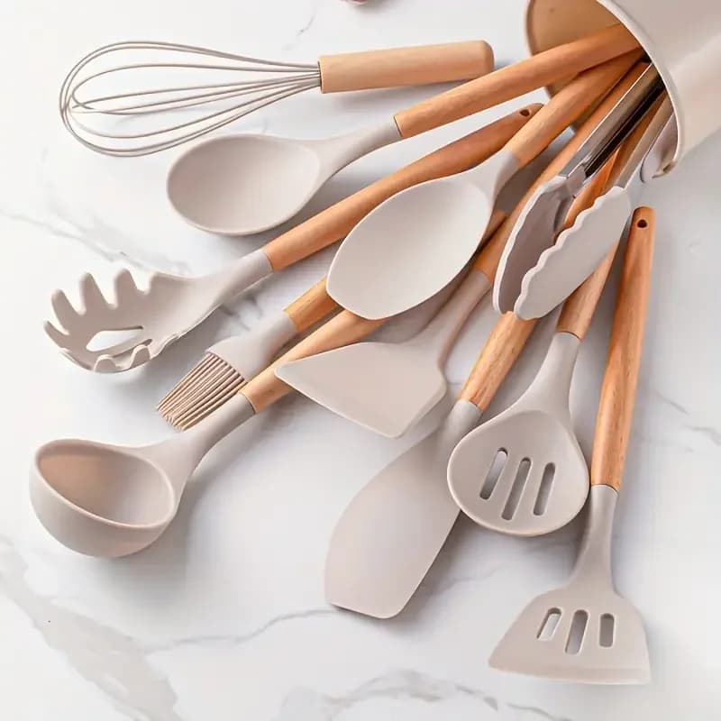 12pcs Silicone Kitchen Utensils Set for Airbnb Kitchen Essentials
