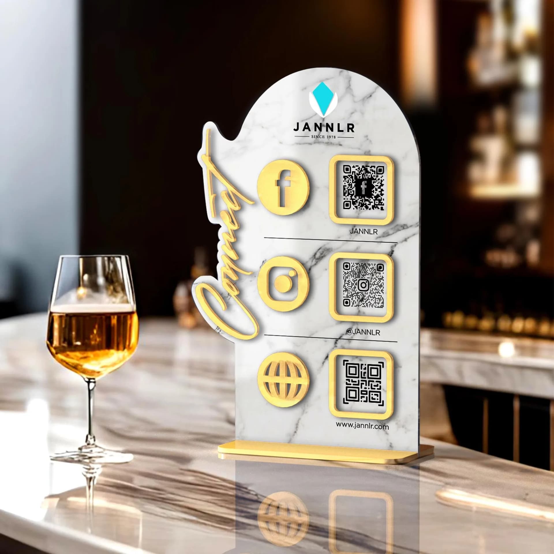 Digital Guestbook QR Code Display Stand for Airbnb Hosts