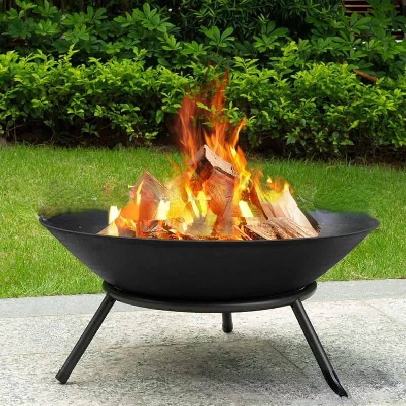 Steel Fire Bowl Cast Iron Firepit for Airbnb Outdoor Spaces