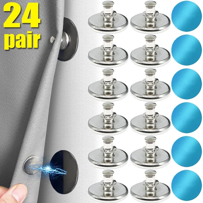 Magnetic Shower Curtain Clips for Airbnb Bathroom | Secure & Stylish