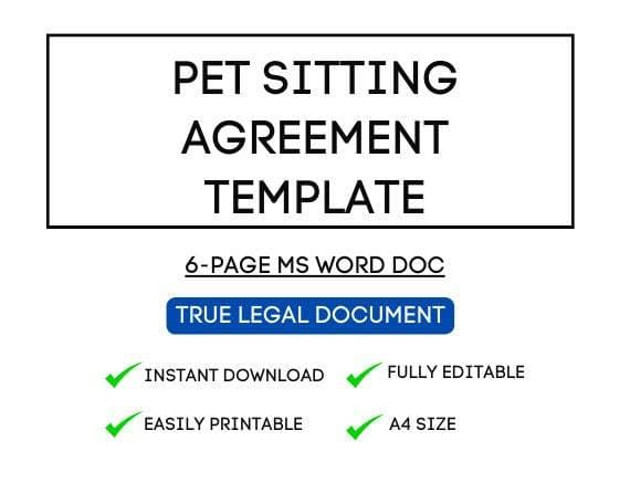 Pet Sitting Agreement Template for Airbnb Hosts