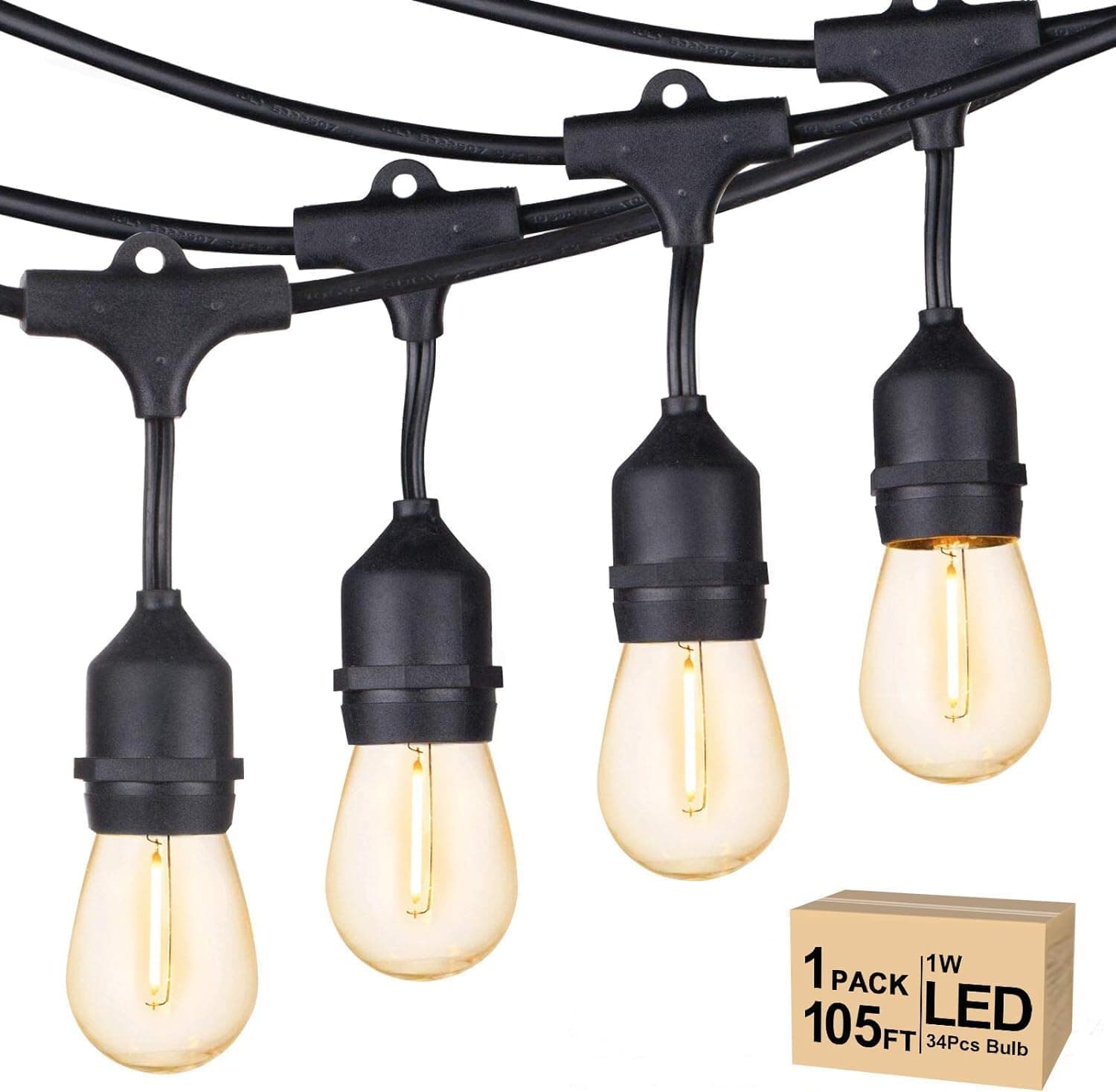 Outdoor Bistro String Lights for Airbnb Outdoor Spaces, Dimmable
