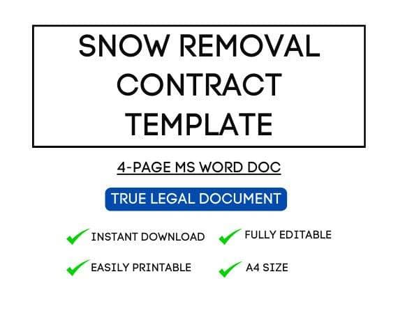 Airbnb Snow Removal Contract Template for STR Hosts